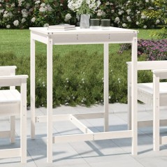 Mesa de jardim 82,5x82,5x110 cm madeira de pinho maciça branco