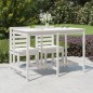 Mesa de jardim 159,5x82,5x110 cm madeira de pinho maciça branco