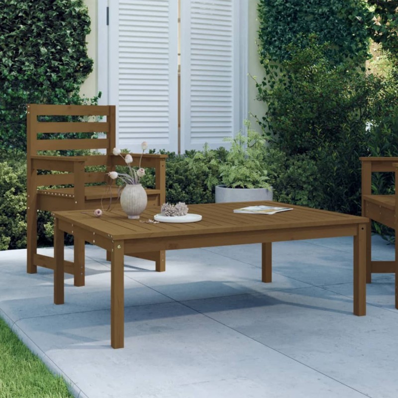 Mesa de jardim 121x82,5x45 cm pinho maciço castanho-mel-Mesas de jardim-Home Retail