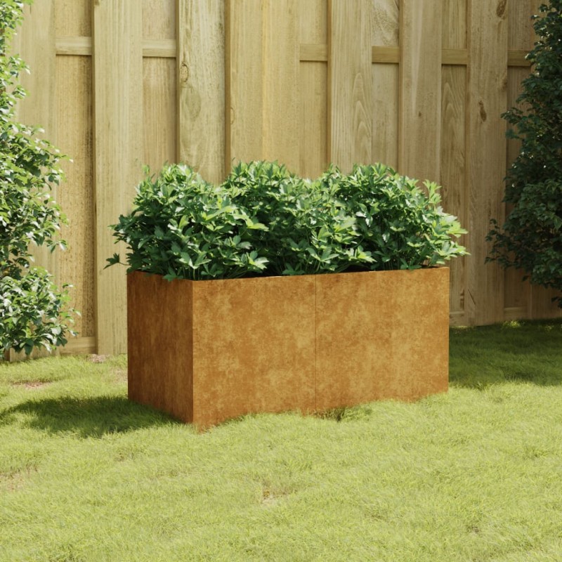 Vaso/floreira 80x40x40 cm aço corten-Vasos e floreiras-Home Retail