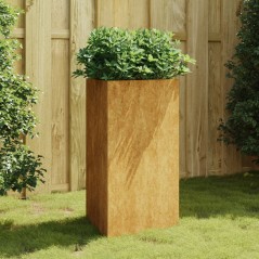 Vaso/floreira de jardim 50x43x75 cm aço corten