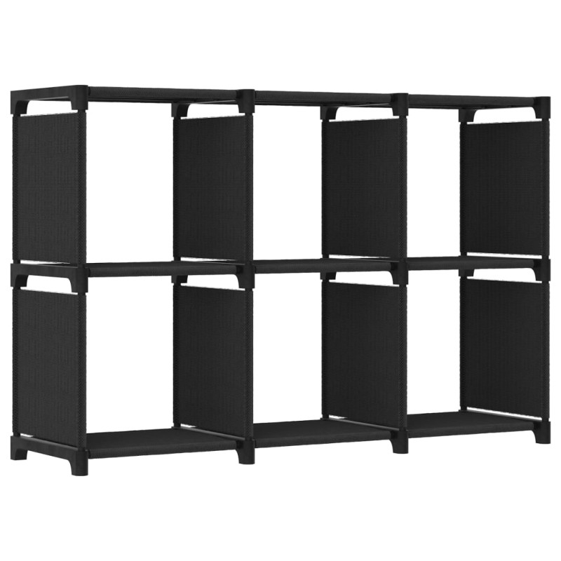 Unidade de prateleiras 6 cubos 103x30x72,5 cm tecido preto-Estantes para livros-Home Retail