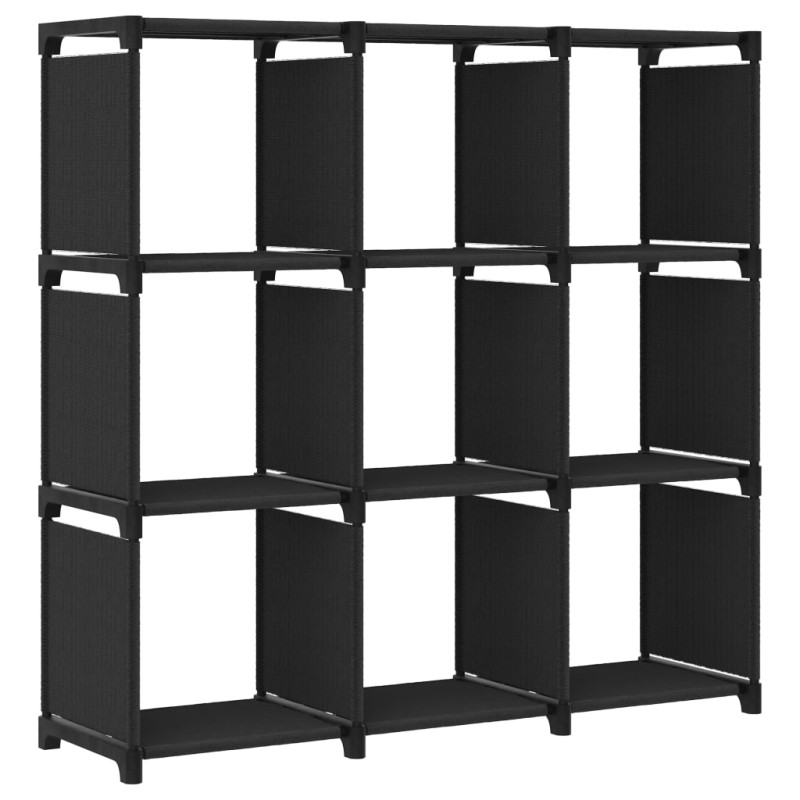 Unidade de prateleiras 9 cubos 103x30x107,5 cm tecido preto-Estantes para livros-Home Retail