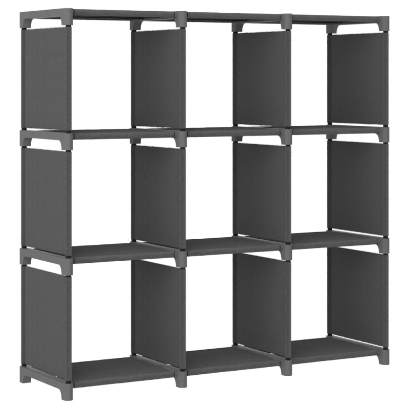 Unidade de prateleiras 9 cubos 103x30x107,5 cm tecido cinzento-Estantes para livros-Home Retail