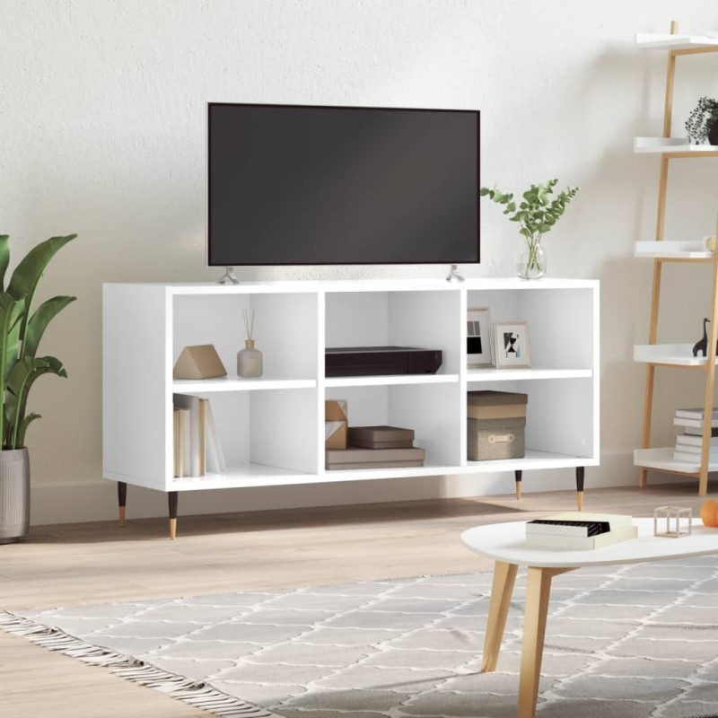 Móvel de TV 103,5x30x50 cm derivados madeira branco brilhante-Móveis de TV-Home Retail