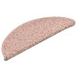 Tapete/carpete para degraus 15 pcs 56x17x3 cm rosa claro