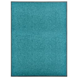 Tapete de porta lavável 90x120 cm azul ciano