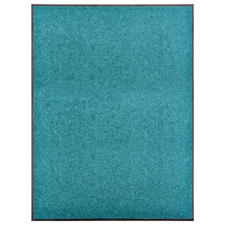 Tapete de porta lavável 90x120 cm azul ciano