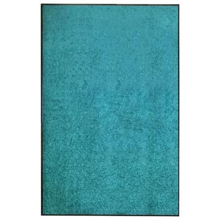 Tapete de porta lavável 120x180 cm azul ciano