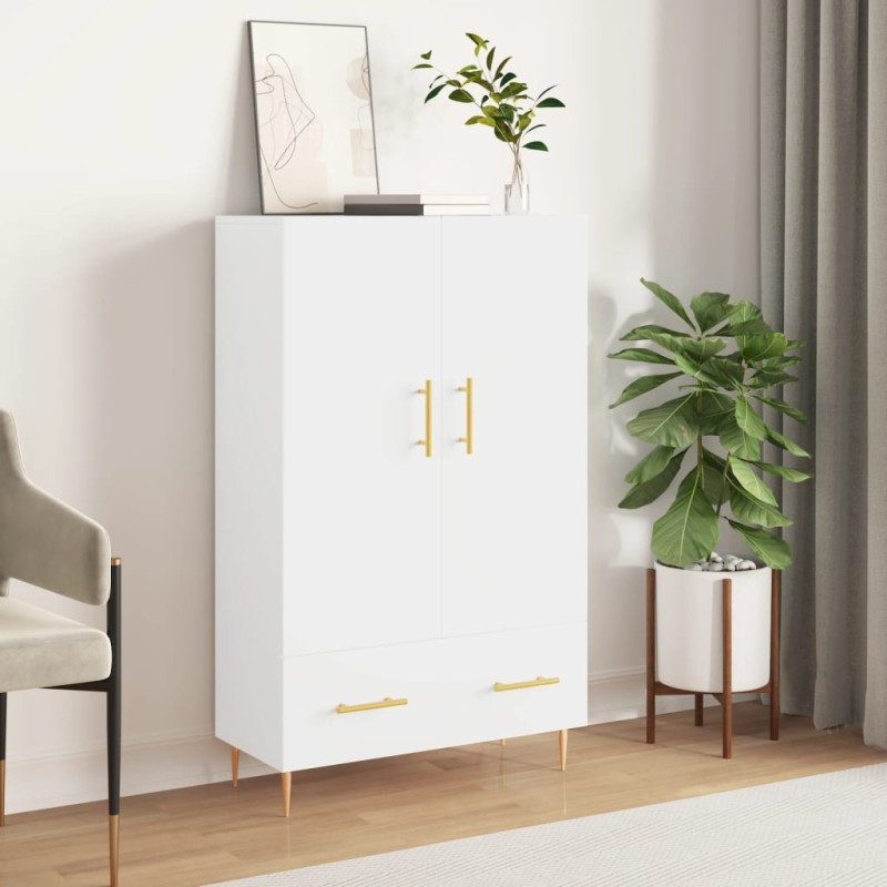 Aparador alto 69,5x31x115 cm derivados madeira branco brilhante-Aparadores-Home Retail