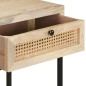 Mesa consola 100x35x76 cm mangueira maciça e palha natural