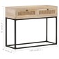 Mesa consola 100x35x76 cm mangueira maciça e palha natural