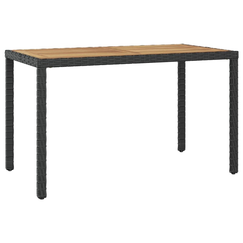 Mesa jardim 123x60x74 cm madeira acácia maciça preto e castanho-Mesas de jardim-Home Retail