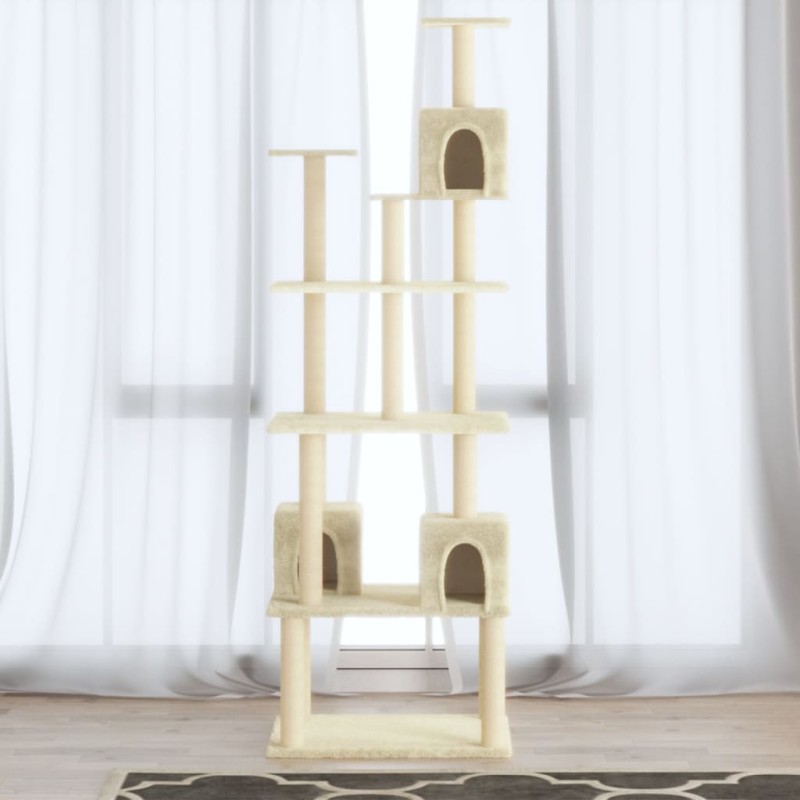 Árvore para gatos c/ postes arranhadores sisal 188 cm cor creme-Móveis para gatos-Home Retail