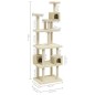 Árvore para gatos c/ postes arranhadores sisal 188 cm cor creme