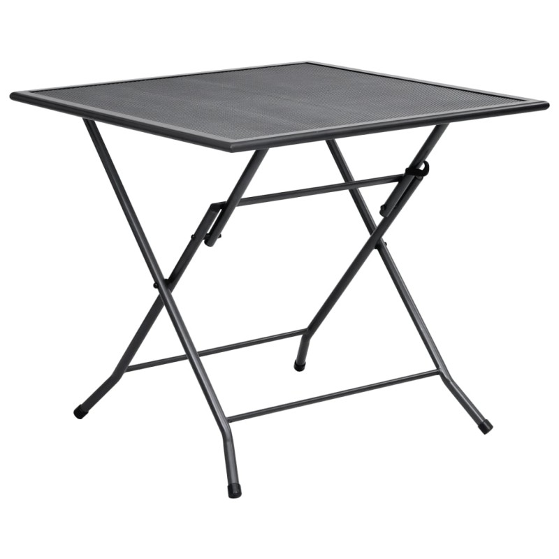 Mesa em rede dobrável 80x80x72 cm aço antracite-Mesas de jardim-Home Retail