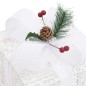 Caixas de presente de Natal decorativas 3 pcs int/ext. branco