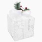 Caixas de presente de Natal decorativas 3 pcs int/ext. branco