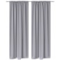 2 pcs cortinas opacas com barra de franzir 135 x 245 cm cinzento