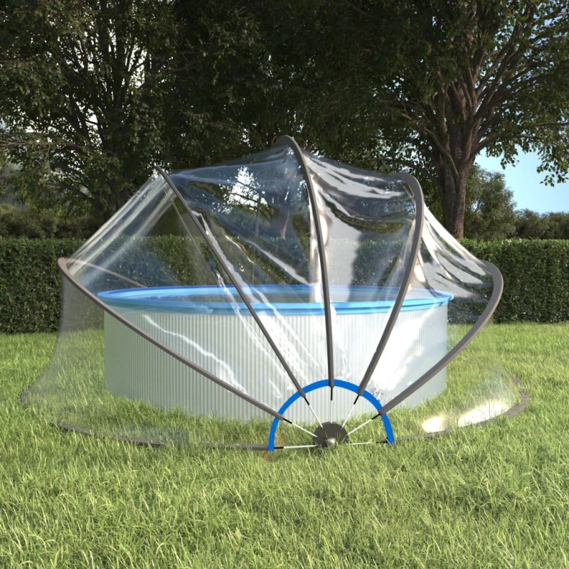 Cúpula de piscina redonda 467x234 cm PVC-Capas para piscinas e plástico para forrar pisos-Home Retail