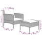 2 pcs conjunto lounge de jardim c/ almofadões vime PE castanho