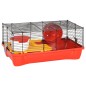 Gaiola p/ hamster 58x32x36 cm polipropileno e metal vermelho