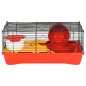 Gaiola p/ hamster 58x32x36 cm polipropileno e metal vermelho