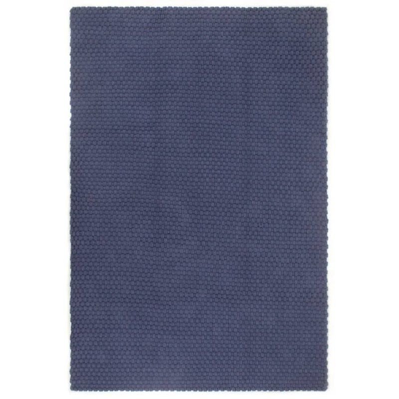 Tapete retangular natural 80x160 cm algodão azul marinho-Tapetes-Home Retail