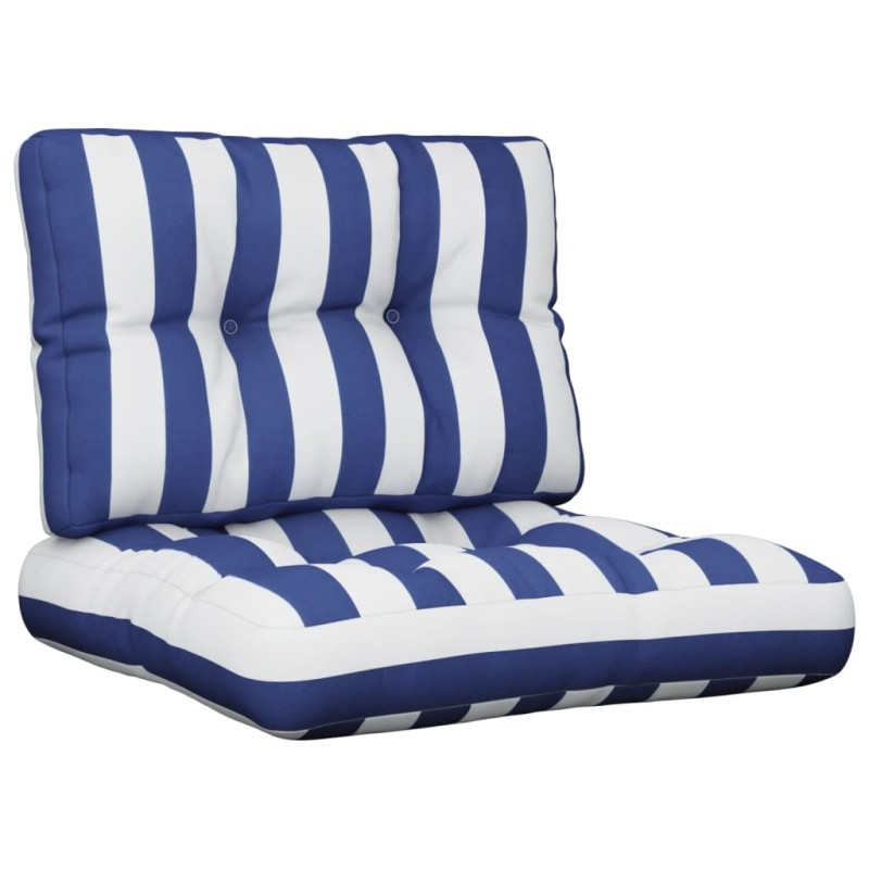 Almofadões p/ móveis de paletes 2 pcs tecido riscas azul/branco-Almofadas para poltronas e sofás-Home Retail