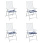 Almofadões p/ cadeira 2pcs 50x50x3 cm tecido riscas azul/branco