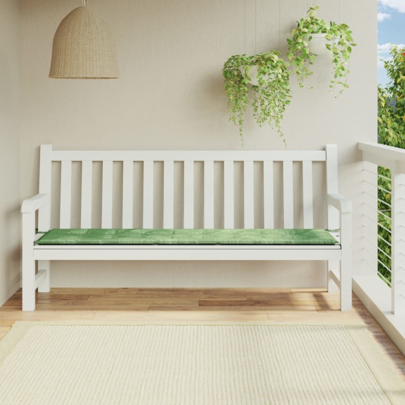 Almofadão para banco de jardim 200x50x3 cm tecido padrão folhas-Almofadas para poltronas e sofás-Home Retail