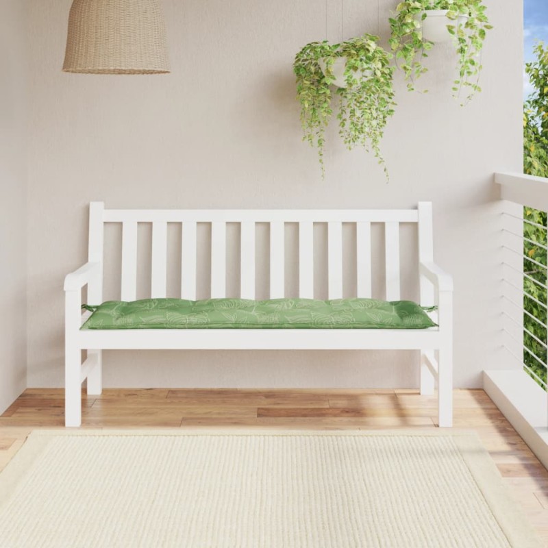 Almofadão banco jardim 150x50x7 cm tecido oxford padrão folhas-Almofadas para poltronas e sofás-Home Retail