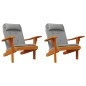 Almofadões p/ cadeira adirondack 2 pcs tecido oxford cinzento