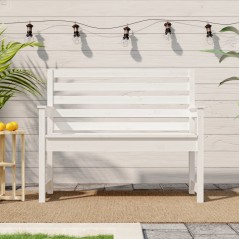 Banco de jardim 109x48x91,5 cm madeira de pinho maciça branco