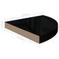 Prateleiras canto suspensas 4 pcs 35x35x3,8cm MDF preto brilh.