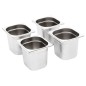 Recipientes gastronorm 8 pcs GN 1/6 150 mm aço inoxidável