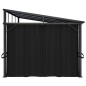 Gazebo com cortina 405x294x244 cm antracite