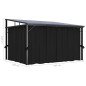 Gazebo com cortina 405x294x244 cm antracite