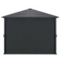 Gazebo com cortinas Alumínio 3x3 m preto