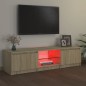 Móvel de TV com luzes LED 140x40x35,5 cm carvalho sonoma