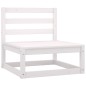 2 pcs conjunto lounge jardim c/ almofadões pinho maciço branco