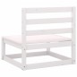 2 pcs conjunto lounge jardim c/ almofadões pinho maciço branco