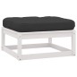 2 pcs conjunto lounge jardim c/ almofadões pinho maciço branco