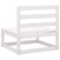 2 pcs conj. lounge de jardim c/ almofadões pinho maciço branco