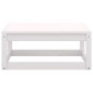 2 pcs conj. lounge de jardim c/ almofadões pinho maciço branco