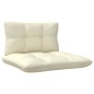 3 pcs conjunto lounge jardim c/ almofadões creme pinho maciço