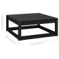 2 pcs conjunto lounge jardim c/ almofadões pinho maciço preto