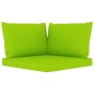 6 pcs conjunto lounge de jardim c/ almofadões verde brilhante