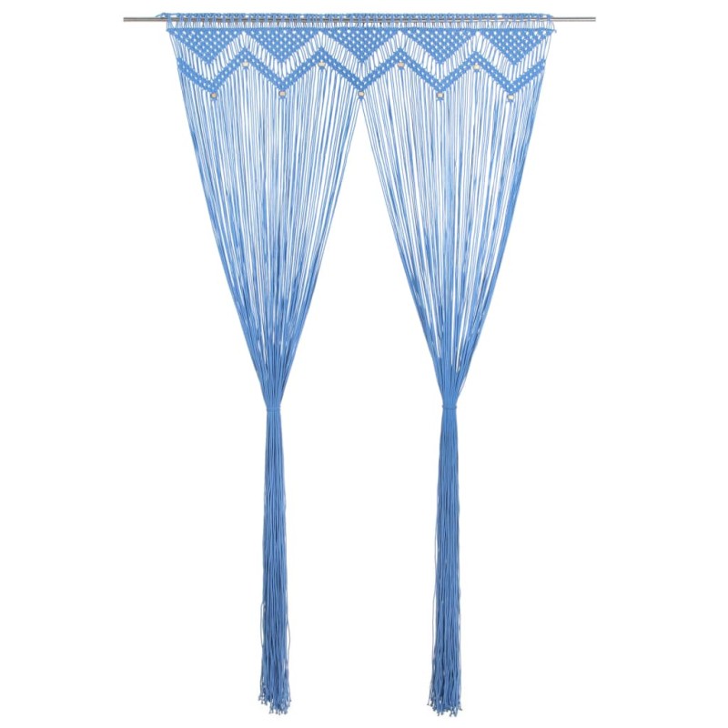 Cortina macramé 140x240 cm algodão azul-Persianas e cortinas-Home Retail