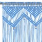 Cortina macramé 140x240 cm algodão azul